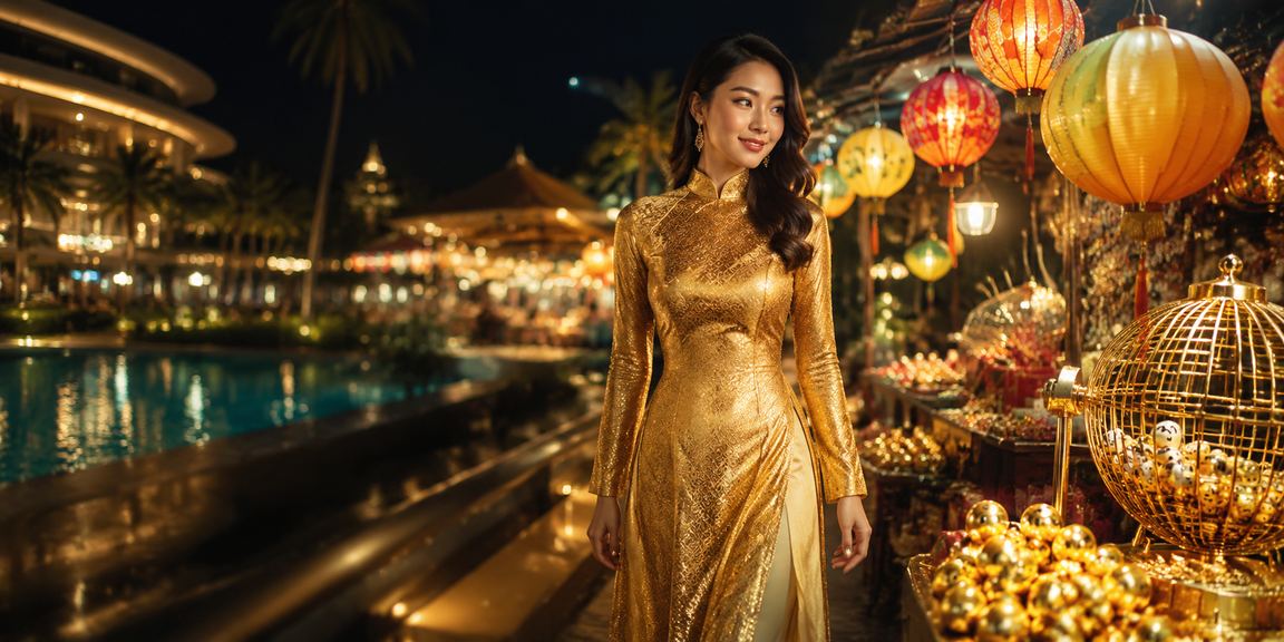 Phụ nữ mặc áo dài tại Nha Trang tham gia xổ số và tìm hiểu thông tin thưởng trực tuyến